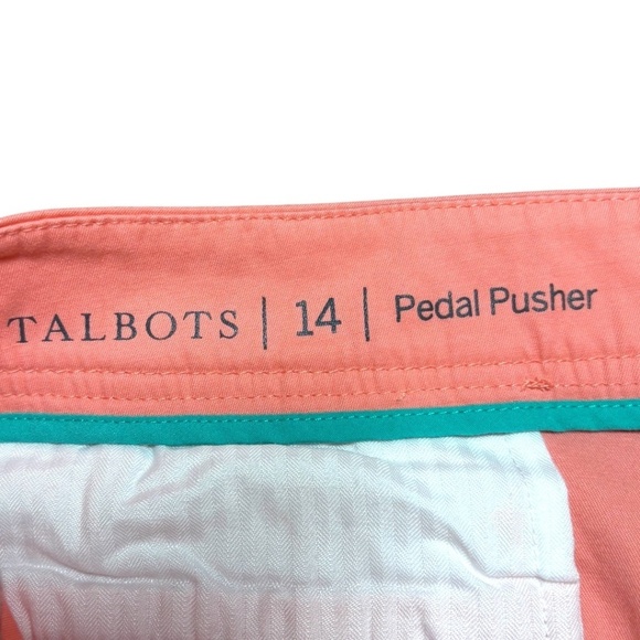 TALBOTS Cotton Pedal Pushers Side and Back Pockets Button Detail at Hem US Sz 14 - Picture 5 of 10